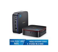 Mini PC MP60 RAM 16Go Stockage 512 Go M.2 SSD, Windows 11 Pro, WiFi 2.4G+5G, Intel Alder Lake N95, 3.40 GHz - Noir