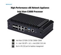 Mini PC Q20300G9 Atom C3000 CPU, 4x 10G SFP+/ 5x 2.5G LAN, 2x DDR4 RAM, 2x NVMe - Appliance pare-feu PfSense/OPNsense 8GB RAM 256GB SSD