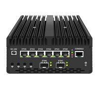 Mini PC sans ventilateur U7-155H avec 2 x DDR5/2 x M.2 Nvme, ordinateur de bureau 6 x i226 2,5 G LAN, Intel82599ES 2 x 10 G SFP + emplacement SIM, triple écran 4K, WiFi, appareil micro routeur, AES-NI