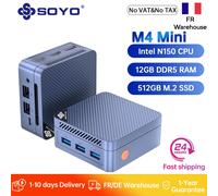 Mini PC SOYO Intel N150 CPU 12 Go de RAM DDR5 512 Go de SSD M.2 Ordinateur de bureau 4K Double HDMI/USB3.2/WiFi 5/BT5.0 pour le bureau et les entreprises N150 12GB 512GB