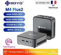 Mini PC SOYO M4 Plus2, 13e génération Intel Twin Lake-N150, 16 Go de RAM DDR4, 512 Go de SSD M.2 SATA, micro PC prenant en charge l'affichage double 4K M4 Plus2 16G 512GB