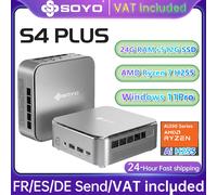 Mini PC SOYO S4 PLUS Ryzen 7 H255 DDR5 24 Go SSD 512 Go PCIe3.0 Nvme SSD WIFI6 BT5.2 8K HD Mini PC DIY Ordinateur de jeu 24GB 512GB