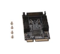 MINI PCI-e para Dual 19PIN Frontal 19 Pinos 5Gbps Placa de Expansão Adaptador 4 Portas D720201 Módulo Porta Captação SATA
