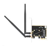 Mini PCI-E vers Adaptateur de Bureau, Adaptateur de Carte de réseaux sans Fil Mini PCI-E vers PC de Bureau avec 2 5DB Double fréquence à Gain élevé Antenne, Prise en Charge Bluetooth