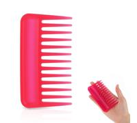 Mini peigne à dents larges, 10,2 cm, petit sac de douche, portable, démêlant, poche de voyage, peigne humide en plastique à grandes dents pour femme, design sans poignée