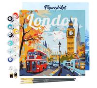 Mini peinture au numéro - FIGURED'ART - Big Ben Londres - 20x20cm - Toile sur châssis - Kit complet