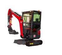 Mini-pelle 1,8 tonnes avec cabine moteur Kubota 10,2 kW 3 cylindres avec bras pivotant et train de chenilles extensible MW Tools