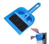 Mini Pelle à poussière et Ensemble de brosses, Pelle à poussière compacte Portable multifonctionnelle et Balai à Main, Petite Table de Nettoyage pour Clavier (Bleue)