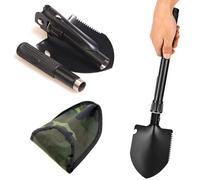 Mini Pelle Pioche Pliante, Pelle de Survie Pliante, Pelle Pliable Camping, pour La Randonnée en Plein Air, La Survie, Le Pelletage de La Neige, Le Jardinage, Le Camping, avec 1 Sac de Rangement