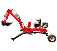 Mini-Pelle tractable avec attelage - Pivotante sur 120° moteur à essence 15 ch MW Tools GMA120