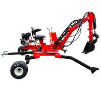 Mini-pelle tractable avec attelage - Rotation 360° moteur essence 15 ch MW Tools GMA360