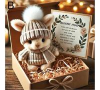 Mini Peluche Lapin De PâQues,Adorable Doudou Lapin Avec Bonnet Tricoté,Cadeau De PâQues Pour Enfants & Adultes DéCoration De PâQues