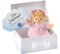 Mini Peluche Musicale Ange Gardien,Boîte À Musique Intégrée,Taille : 17 Cm,Rose
