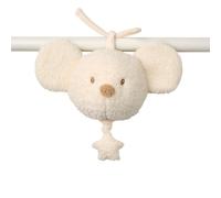 Mini peluche musicale tête souris bouclette Ecru