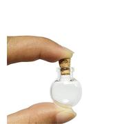 Mini Pendentif Bouteille en Verre Souhaitant Petite Forme Plate et Ronde avec Liège Collier Pendentif Bouteille en Liège Art 10 pcs (10, Obround)