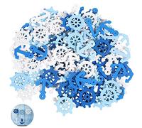 Mini Pendentifs Scrapbooking Ancres en Bois Décorations Maritimes en Bois Boutons de Décoration Nautique Boutons Décoratifs Nautiques en Bois pour Scrapbooking Bricolage Fête de Mariage 200 Pièces