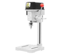 Mini perceuse à colonne - 340 W - Perceuse d'étable portable en fonte et acier en argent/noir - Pour le travail du bois, le bricolage, le modélisme et l'établi