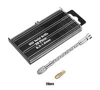 Mini perceuse à main, 20 pièces de forets hélicoïdaux 0,3-1,6 mm, micro mini ensemble d'outils portables, petite perceuse à main pour le bois, le plastique, le caoutchouc, le