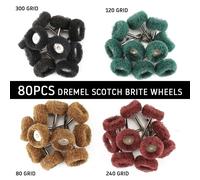 Mini perceuse, brosse Abrasive, roue de polissage en Fiber de Nylon, tige de 3mm pour accessoires Dremel, outils de polissage du verre et des métaux, 40/80 pièces 40pcs
