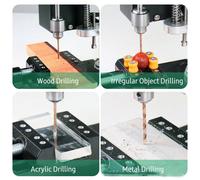 Mini perceuse d'établi avec support à vitesse variable, perceuse électrique portable de table, établi de forage précis pour réparation, bricolage, perçage du bois, du plastique, du métal, 110-240 V