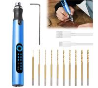Mini perceuse électrique à 3 vitesses avec 10 petits forets rechargeables, mini perceuse, outil de modélisme, stylo de gravure pour bijoux, verre, plastique, bois, résine