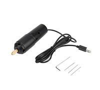 Mini Perceuse Électrique USB, Outil Rotatif en Métal Noir, 15000 tr/min, 18W, avec 3 Forets et Clé, Câble USB 1,5m