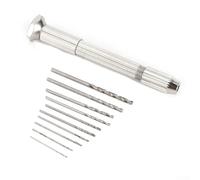 Mini perceuse manuelle avec mandrin sans t 10 pièces pour forets HSS 0,8 mm-3,0 mm pour la fabrication de bijoux en bois et plastique