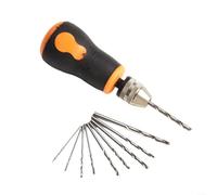 Mini perceuse manuelle avec mandrin sans clé pour modélisme - Tournevis électrique portable pour bois, plastique, PCB - Comprend 10 forets de 0,5 à 3,2 mm