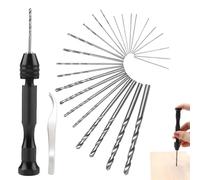 Mini Perceuse, Perceuse À Main Hand Drill | Ajustable Hélicoïdaux De Main Kit | 25 Pieces Mini Foret Fraise Twist 0.5-3.0mm Pour Bricolage, Bois, Bijoux, Modèle, Noyer, Ambre, Olive, Nut