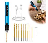 Mini perceuse sans fil à 3 vitesses, perceuse manuelle électrique rechargeable avec 10 petits forets, ensemble de micro-forets pour la fabrication de bijoux en bois, pierre, plastique, résine
