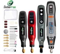 Mini perceuse sans fil, kit d'outils à distance sans fil USB, stylo de gravure de travail de calcul, bricolage pour bijoux, métal, verre, accessoire de 24 pièces Style 1-Black