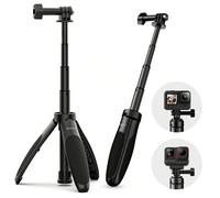 Mini perche à selfie avec support trépied à dégagement rapide TELESIN, portable et ajustable en longueur pour GoPro, Insta360, DJI Osmo Action et caméra d'action ABS