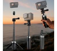 Mini perche à selfie, compatible avec l'interface trépied 1/4" Go-Quick II, support de bureau mini pour GoPro, caméras d'action 4/3, caméras sport, accessoires Insta360 Alliage d'aluminium