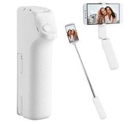 Mini Perche à Selfie Extensible, Rétractable, Perche à Selfie Portable, Support de Téléphone Compacte pour iPhone iOS, Samsung Android, Huawei, Vlog (Blanc)