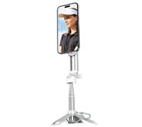 Mini perche à selfie magnétique de bureau, stabilisateur quadrupède portatif P15C, support pour mini téléphone portable, blanc