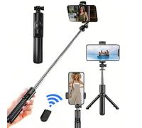 Mini perche à selfie rotative et portable, stabilisateur de distance extensible, trépied de bureau portable, trépied multifonctionnel de photographie de plein air avec obturateur de selfie Bluetooth A