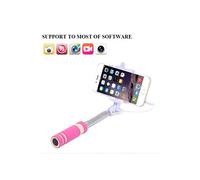 Mini Perche Selfie pour HUAWEI P20 LITE Smartphone avec Cable Jack Selfie Stick Android IOS Reglable Bouton Photo (ROSE)