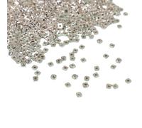 Mini perles géométriques en argent sterling pour femme, 1.5 silver (about 90 pieces per gram), Métal