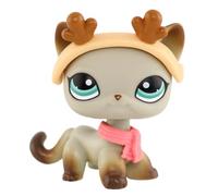 Mini Pet Shop Jouets pour animaux, Collie, teckel, cocker, chat, dogue allemand, chaton, husky et autres animaux de compagnie pour LPS, avec accessoires mignons, petit jouet à collectionner (chat