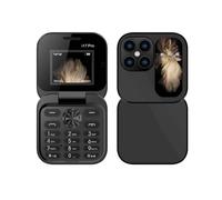 Mini petit téléphone portable à rabat 2 g avec bouton poussoir rétro pour personnes âgées, compatible avec plusieurs langues, téléphone portable pliable i17 de 0,66", Bluetooth débloqué - Prise en