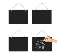 Mini Petite Ardoise Craie Noir, 4 Pièces 23 x 17 cm Ardoise Craie, Mini Tableaux Noirs à Suspendre, Tableau Noir Deco pour les Portes de Chambre, Cuisine, Mariage, Café et Restaurant