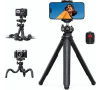 Mini Phone Tripod - [3 in 1] Flexible Camera Tripod with Wireless Remote Control, 360° Rotation, Selfie Stick, Tripod with 1/4 Inch Screw for iPhone/Android/GoPro/Camera