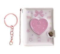 Mini Photo Album Keychain- DIY Small Leather Memory Photo | Cute Portable, Pendant PVC Holder,Scrapbook Photos Storage Card For Kids Teens Adults Birthday Wedding Valentines Travel