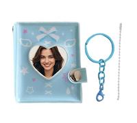 Mini Photo Album Keychain- DIY Small Leather Memory Photo | Cute Portable, Pendant PVC Holder,Scrapbook Photos Storage Card For Kids Teens Adults Birthday Wedding Valentines Travel