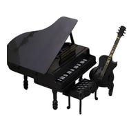 Mini Piano 1:12 pour Maison de Doll - Meuble, Modèle d'Instrument Musical avec Tabouret, Jouet Simulation Droit ou à Queue | Accessoire de Décoration Scénique, Améliore la Concentration