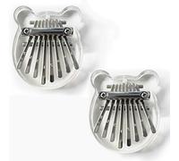 Mini piano à pouce 8 touches - Exquis pour les débutants et les amateurs de musique, piano à doigt portable pour les amateurs de musique, excellente idée cadeau (ours transparent, 2 pièces)