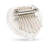 Mini piano à pouce à 8 touches, Kalimba de poche portable avec ton clair pour débutants, instrument de musique portable Mbira ou comme cadeau pendentif (heart shaped crystal)