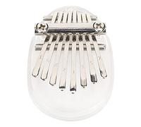Mini piano à pouce à 8 touches, Kalimba de poche portable avec ton clair pour débutants, instrument de musique portable Mbira ou comme cadeau pendentif (Oval crystal)