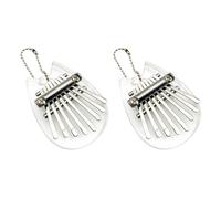 Mini Piano de pulgar Kalimba de cristal para niños y adultos, instrumento Musical Kalimba acrílico de 8 teclas, 2 uds.