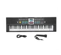 Mini piano électrique 61 touches, jouet de studio multifonctionnel avec microphone pour enfants débutants, instrument de musique, clavier électronique portable noir